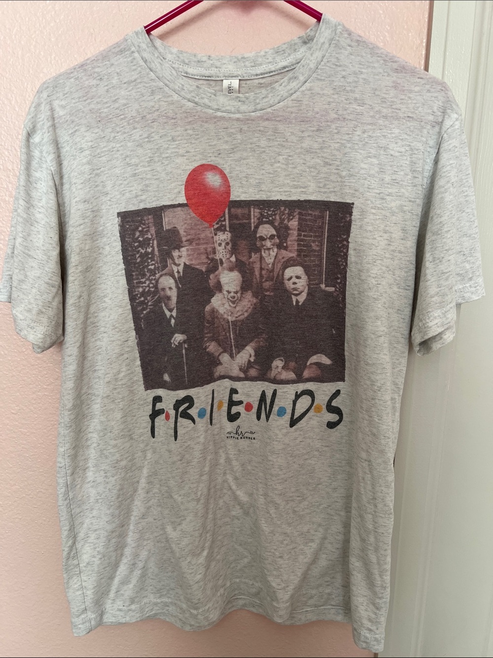 Friends Horror Graphic Tee - Light Gray - M